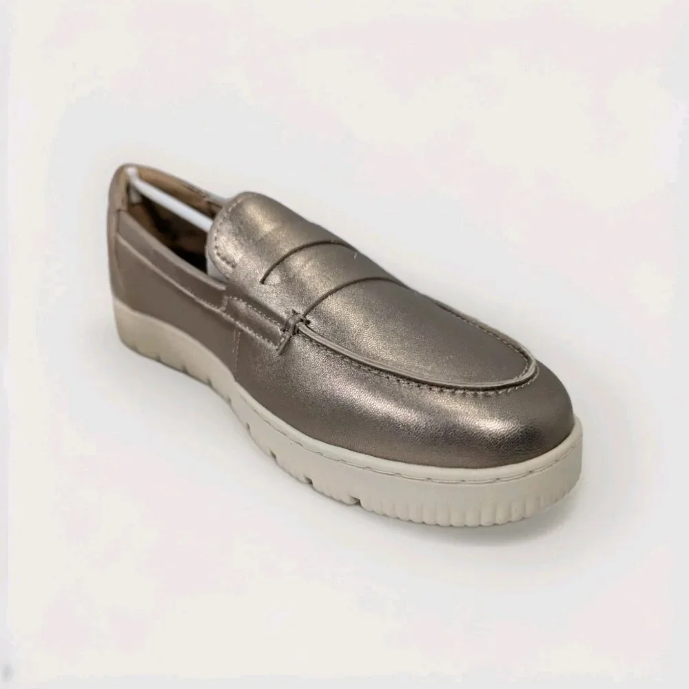 Easy Spirit Womens Size 11W Karin eFlex Slip On Loafers Bronze Leather NIB